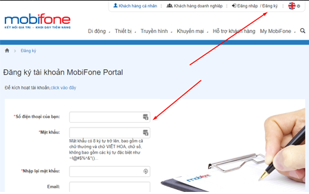 cách đăng ký tài khoản MobiFone Portal