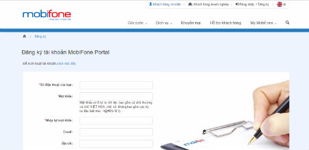 Hướng dẫn đăng ký tài khoản MobiFone Portal đăng ký tài khoản MobiFone Portal