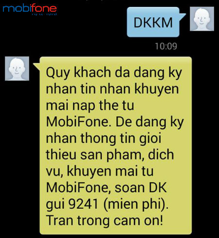 Cú pháp đăng ký nhận tin khuyến mãi nạp thẻ MobiFone Cách đăng ký nhận tin khuyến mãi MobiFone