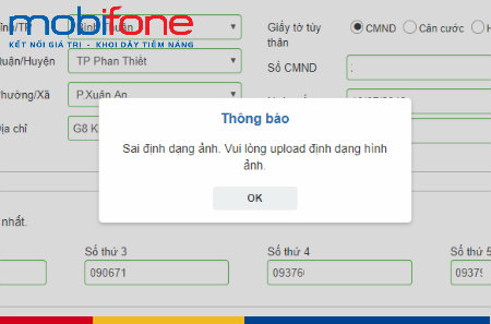 Khắc phục lỗi cập nhật ảnh chân dung MobiFone Khắc phục lỗi cập nhật ảnh chân dung MobiFone