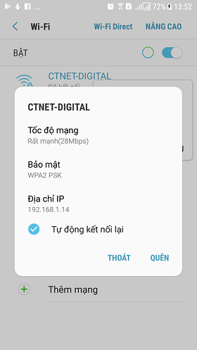 cach loi ket noi wifi yeu tren dien thoai samsung