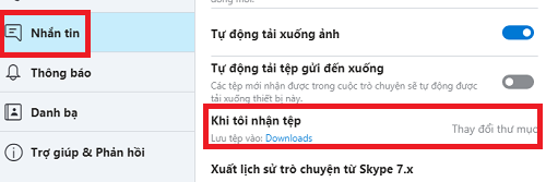 Huong dan tim và thay doi thu muc Download tren skype nhanh nhat