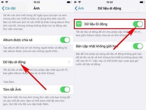 tat dong bo anh icloud khi dung du lieu di dong tat dong bo anh icloud khi dung du lieu di dong