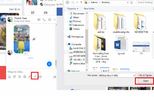 Cach gui file qua messenger tren may tinh