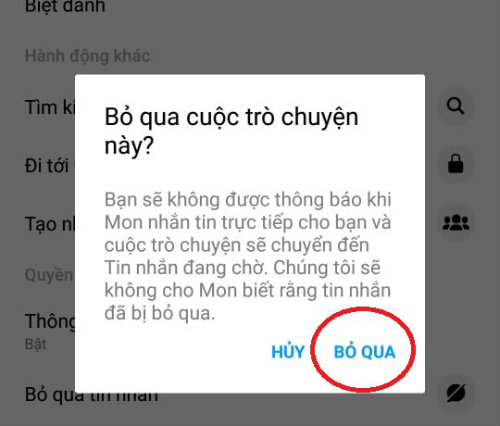 Cài Đặt Bỏ Qua Tin Nhắn Messenger Để Không Bị Làm Phiền