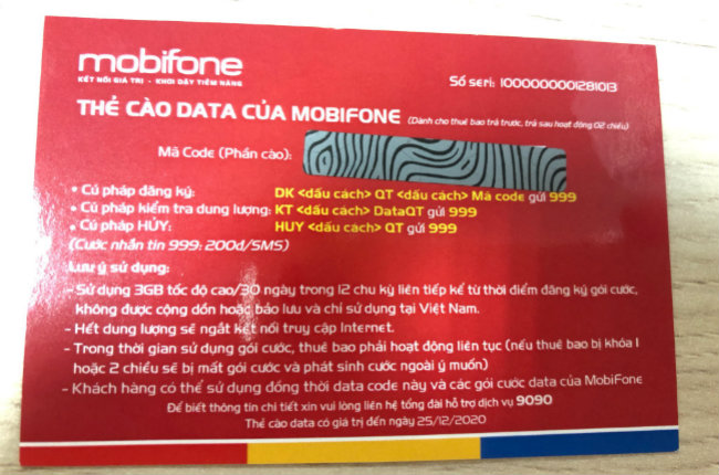 the data 4g mobifone 1 nam