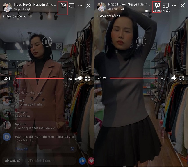 cach an binh luan khi xem Livestream Facebook cach an binh luan khi xem Livestream Facebook