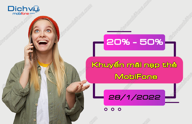 mobifone tang data - 50% the nap ngay 28-1-2022