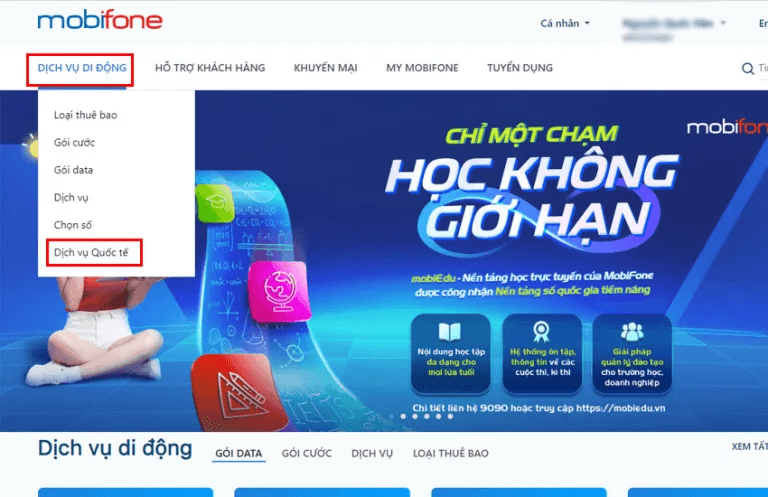 cach cvqt mobifone khi o nuoc ngoai 